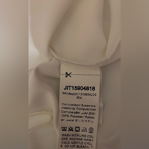 SHEIN Elegant White Ruffled Blouse Neck Tie Sz Small - Picture 7 of 7